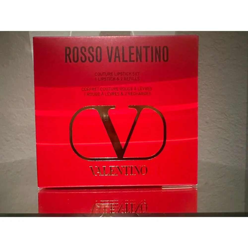 Rosso Valentino Couture Lipstick Set 100R, 22R, 107A & Clutch New in Box
